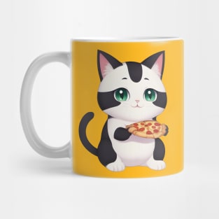 Cute Cat Eating a Pizza Mug